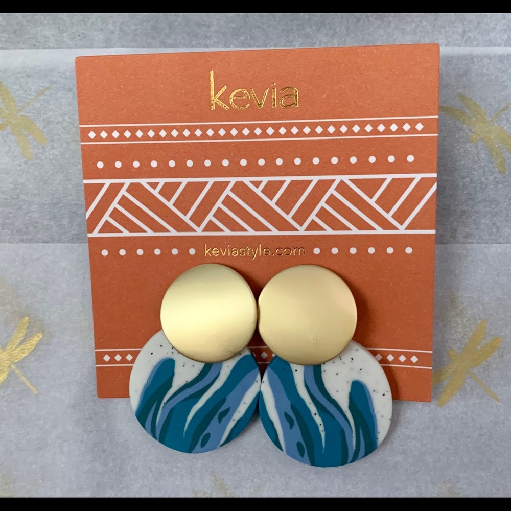 Blue Rapids Clay Earrings
